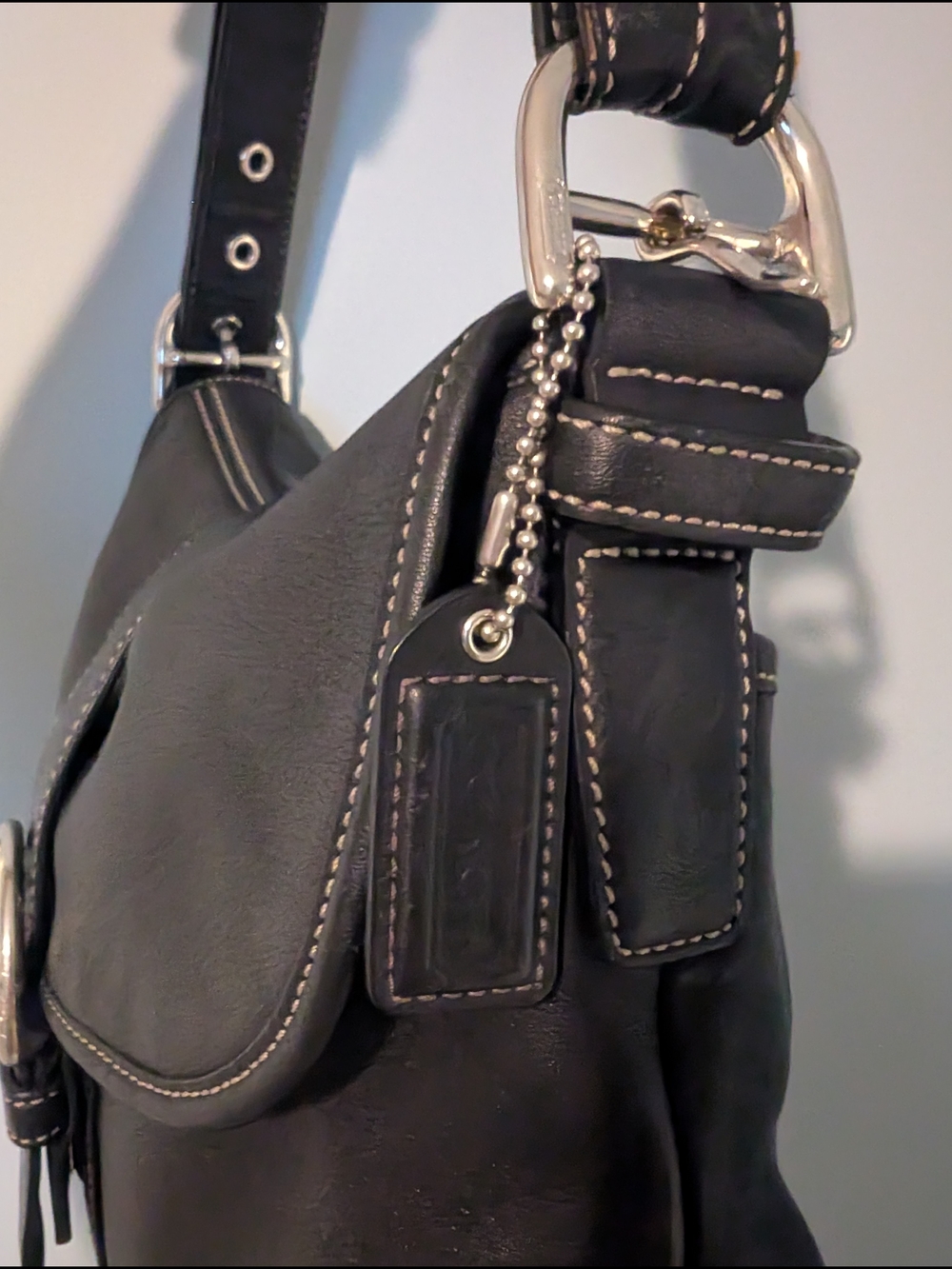 Coach 9480- Black Leather Buckle Purse. - Picture 3 of 7